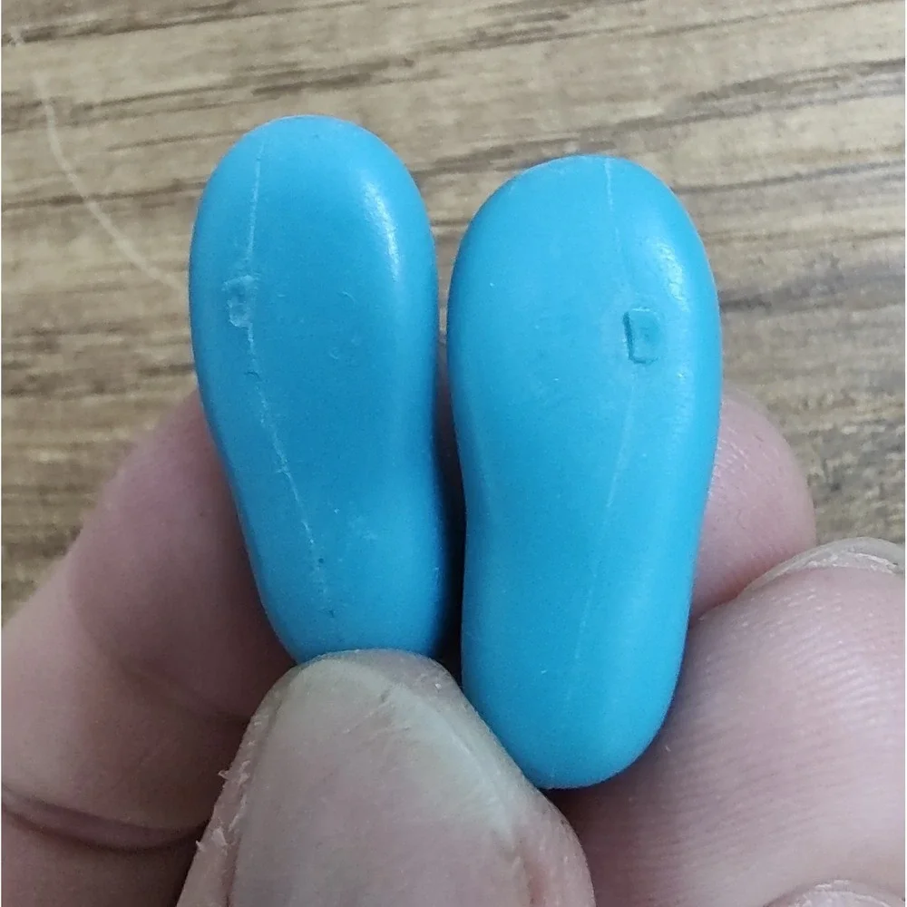 Blue Plastic Doll Shoe Flats Pair Z9